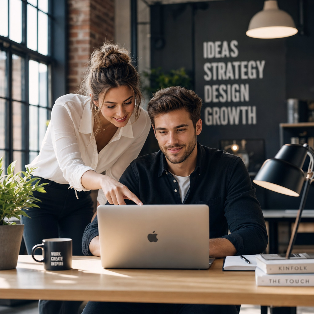 Zwei Entwickler der JUWE KI-Agentur beim Development von KI-Software am Laptop