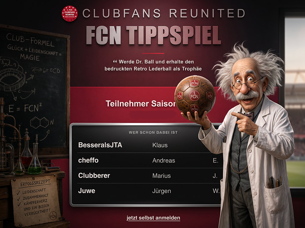 Prof. Dr. Ball zeigt auf die Teilnehmerliste des Tippspiels – zur Anmeldung